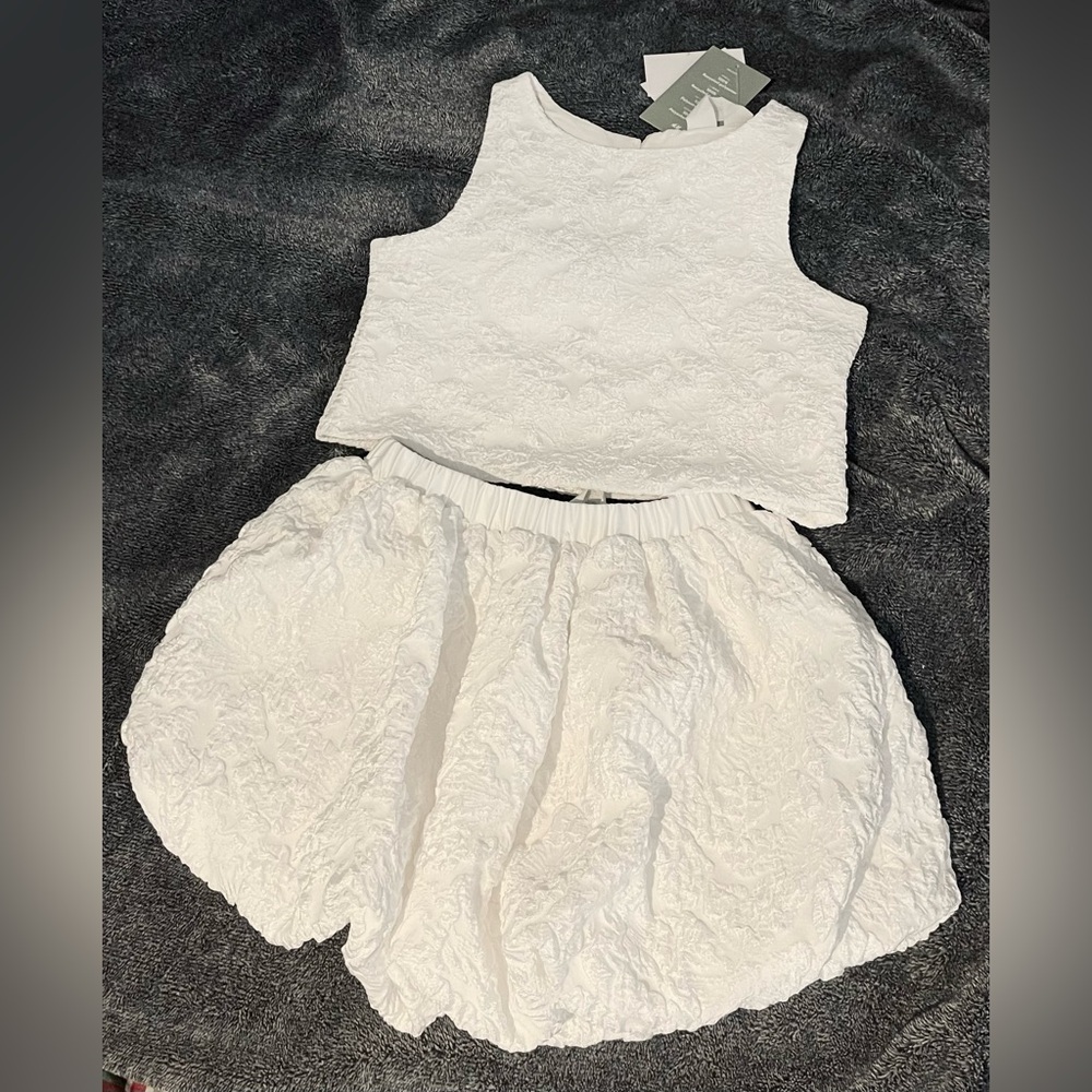 H&M Kids Textured White Matching Set